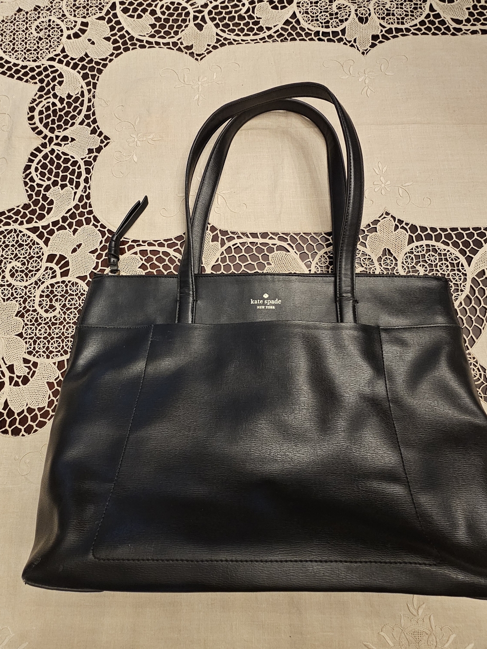 Kate Spade Holiday Lane Page Leather Tote Bag - Black